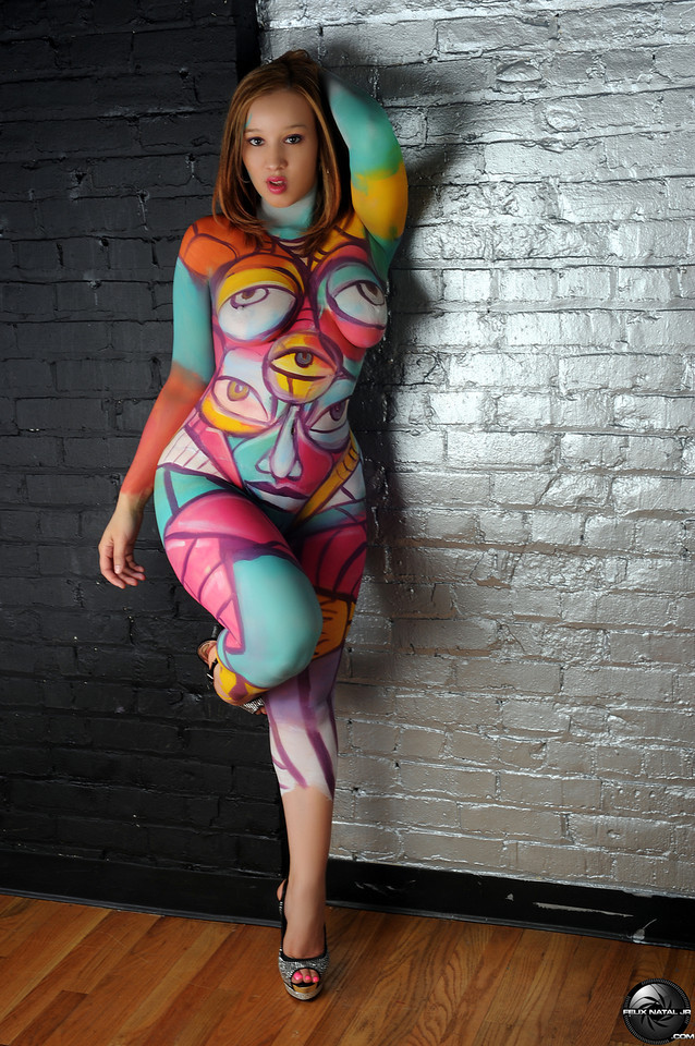 Visions of grandeur bodypaint shoot with model Mia Heights